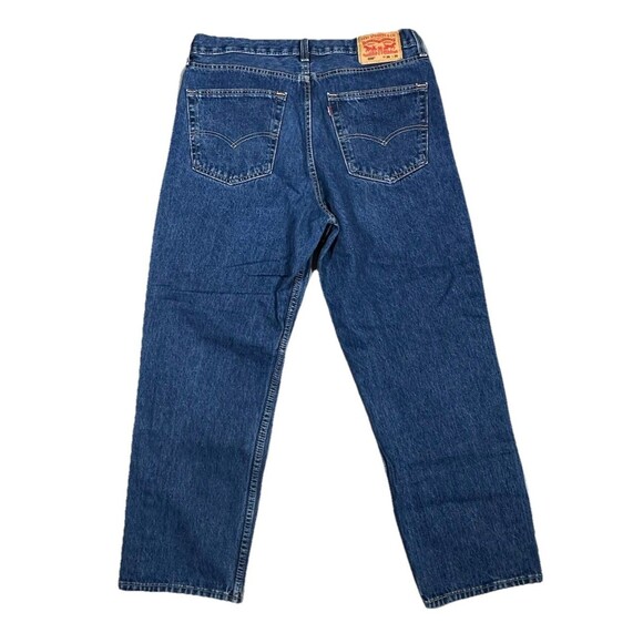 Levis 550 Jeans Mens 36x30 Blue Dark Wash Relaxed Fit Straight Leg Modern - Picture 3 of 9